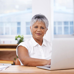 Plant protection officer with laptop